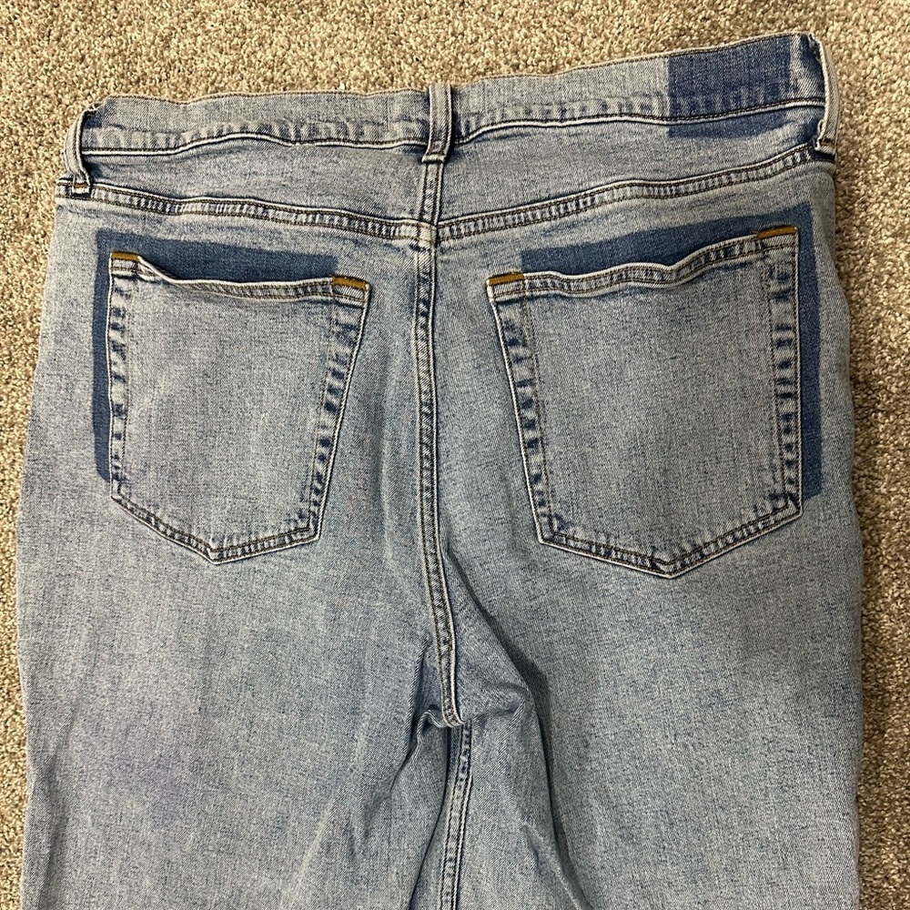 Abercrombie & Fitch The Ankle Straight Ultra High Rise Jeans Knee Patch 33 16s - Picture 4 of 4